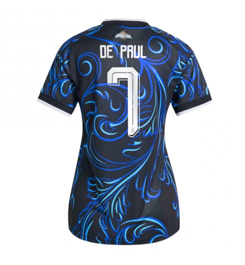 Argentina Rodrigo De Paul #7 Venkovní Dres pro Dámské MS 2026 Krátký Rukáv Argentina Rodrigo De Paul #7 Venkovní Dres pro Dámské MS 2026 Krátký Rukáv
